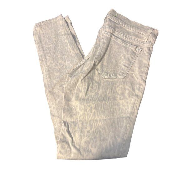 J Brand Intermix Arctic Leopard Print Leggings Denim Jeans White Gray Sz 27 USA - Picture 3 of 6